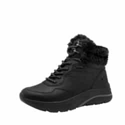 Tamaris støvle til dame i sort med Duo-Tex og varm foring samt snørebånd og lynlås