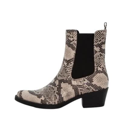 Duffy Messina Dieci støvle til dame i slangeprint med elastik og blokhæl