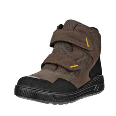 Ecco Urban Snowboarder støvle til børn i brun med overdel i skind og to velcroremme samt udtagelig indersål og varm foring
