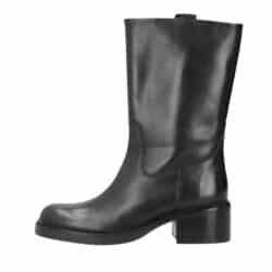 Phenumb Copenhagen Exposed støvle til dame i sort kernelæder med blokhæl på 5 cm.