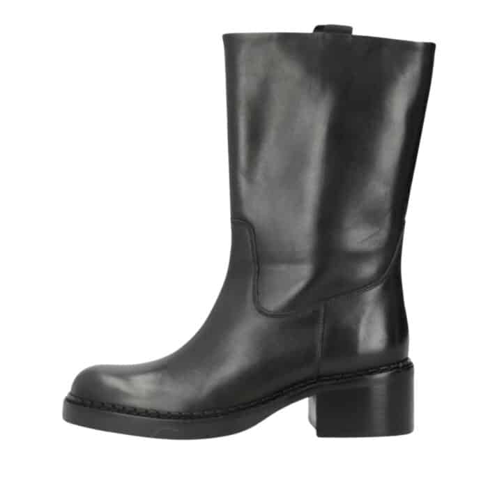 Phenumb Copenhagen Exposed støvle til dame i sort kernelæder med blokhæl på 5 cm.