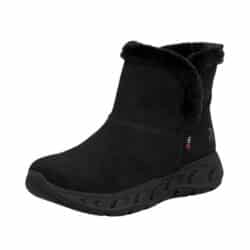 Rieker Ready 2 Go støvle til dame i sort med fast hælkappe og Rieker-Tex samt varm foring og Memosoft sål
