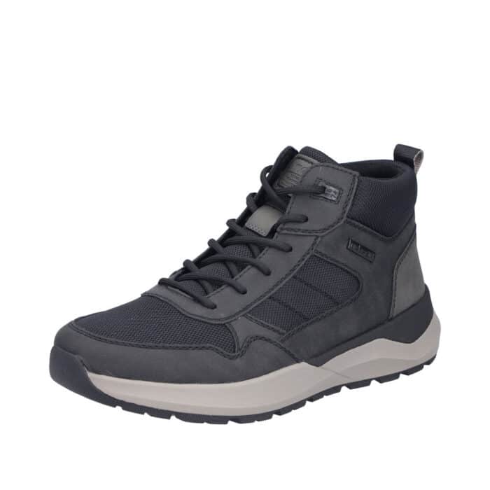 Rieker støvle til herre i sort med Rieker-Tex og udtagelig sål samt varm foring og ekstra bredde (H)