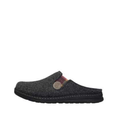 Rohde Easys N°65 hjemmesko til herre i grå i filt materiale med udtagelig sål og uden hælkappe