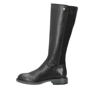 Shoedesign Copenhagen Vancouver lang støvle til dame i sort skind med lynlås og lille hæl