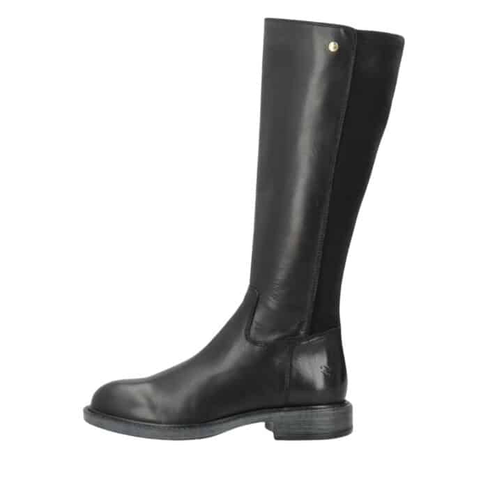 Shoedesign Copenhagen Vancouver lang støvle til dame i sort skind med lynlås og lille hæl