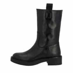 Angulus støvle til dame i sort skind med lynlås og blokhæl på 4 cm.