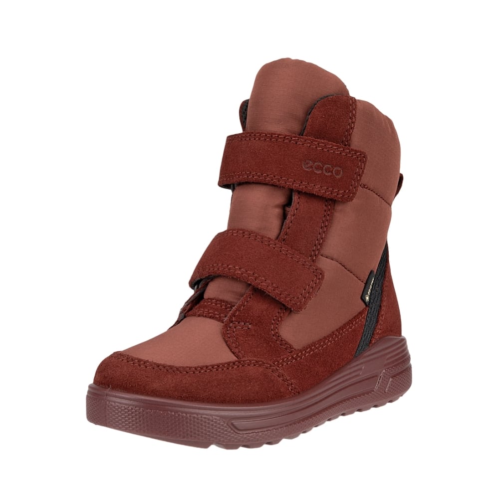 Ecco Urban Snowboarder støvle til børn i bordeaux med varm foring og udtagelig sål samt velcrolukning
