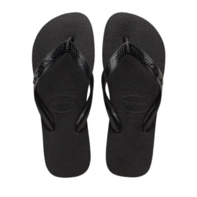 Havaianas Top klipklapper til dame i sort med tå-rem og blød gummisål, samtidig med at de er vandtætte!