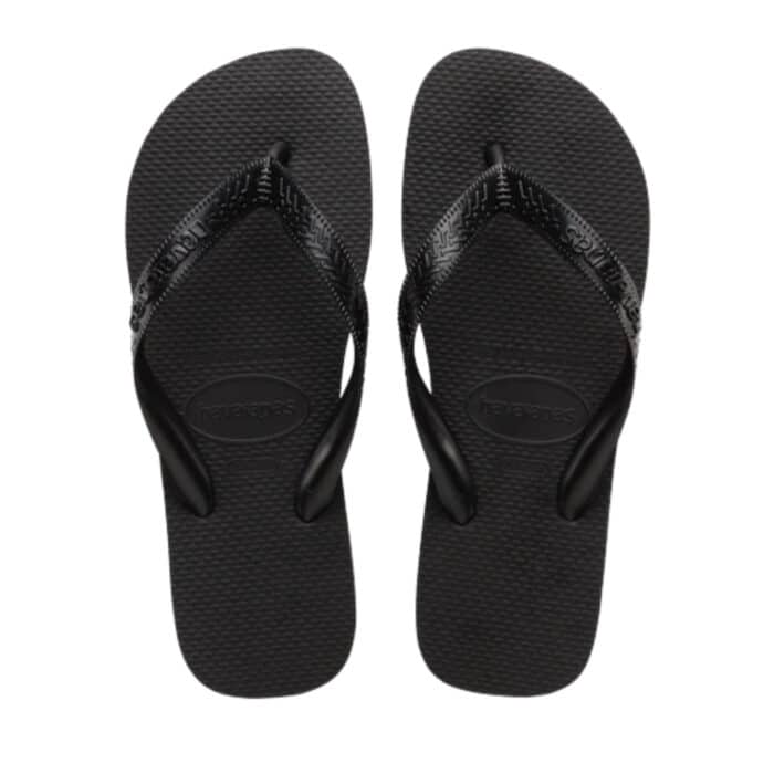 Havaianas Top klipklapper til dame i sort med tå-rem og blød gummisål, samtidig med at de er vandtætte!