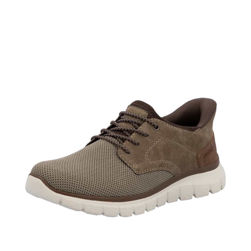 Rieker Ready 2 Go sneakers til herre i beige med elastik og fast hælkappe samt stødabsorbering