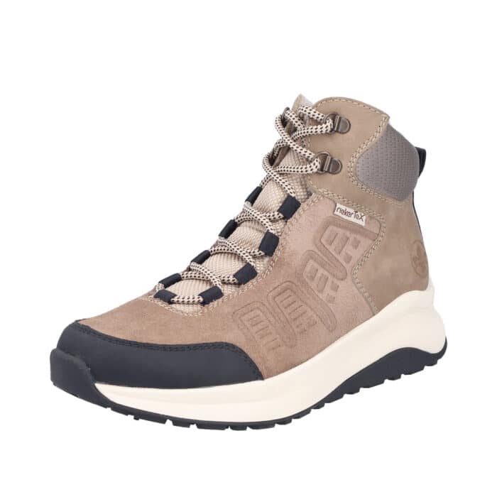 Rieker vinterstøvle til dame i brun med udtagelig sål og varm foring samt Rieker-Tex