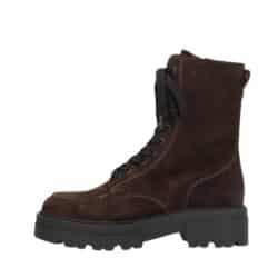 Shoedesign Copenhagen Valley Brown S støvle til dame med ruskindsoverdel samt skindsål og chunky blokhæl på 4,5 cm