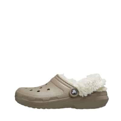 Crocs sandal til dame i brun med varm fleeceforing samt foret hælrem