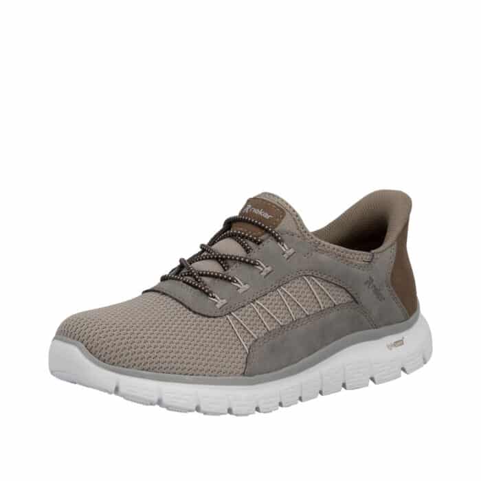 Rieker Ready 2 Go sneakers til herre i beige med elastik og fast hælkappe samt stødabsorbering