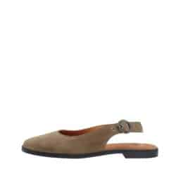 Cashott Casdiana Sling Back ballerinasko til dame i mørkebeige ruskind med sling back hælrem og gummisål