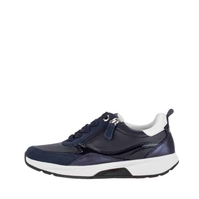 Gabor Rollingsoft sneakers til dame i mørkeblå med skinddetaljer og funktionel lynlås samt udtagelig indersål