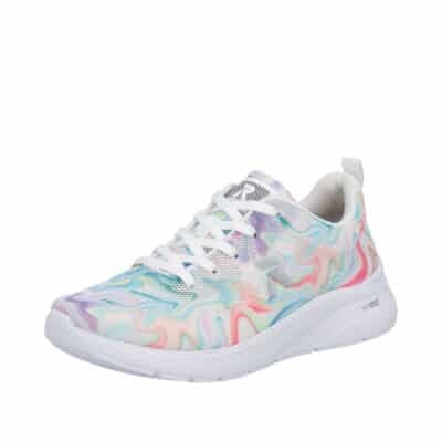 Rieker sneakers til dame i flot farvekombination med snørebånd og udtagelig Rieker-Soft sål med Rieker-Light+ sål og stødabsorbering