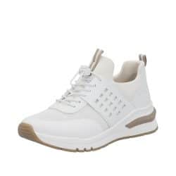 Rieker sneakers til dame i hvid med udtagelig sål og ekstra bredde H