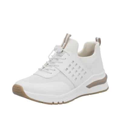 Rieker sneakers til dame i hvid med udtagelig sål og ekstra bredde H