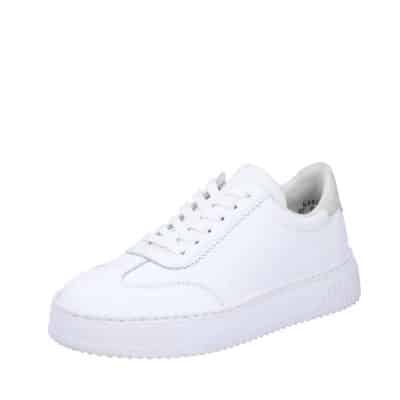 Rieker sneakers til dame i hvid med skindoverdel og udtagelig sål samt snørebånd