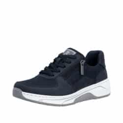 Rieker sneakers til dame i mørkeblå med lynlås og snørebånd samt udtagelig sål med ekstra bredde H