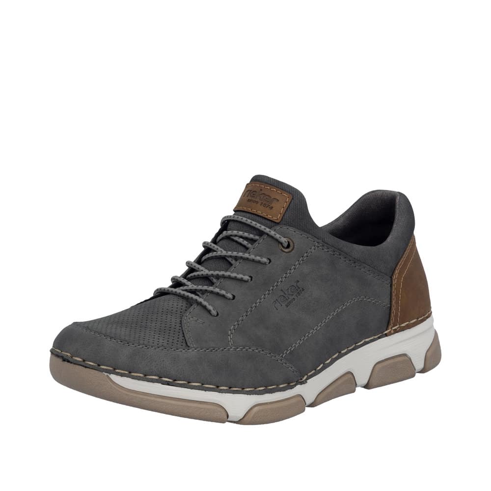 Rieker sneakers til herre i grå med udtagelig sål samt ekstra bredde H og elastik
