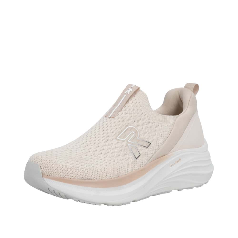 Rieker sko til dame i beige med udtagelig sål og ekstra bredde G