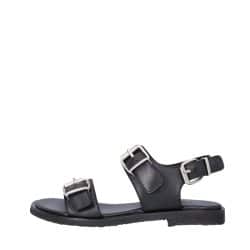 Billi Bi sandal til dame i sort læder med justerbare spænder og rågummisål