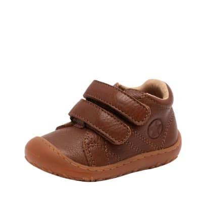 Bisgaard Barefoot Hale V sko til børn i brun med skindoverdel samt velcro