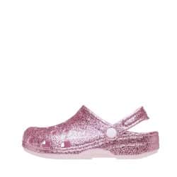 Crocs sandal til små børn i pink glimmer med praktisk hælrem