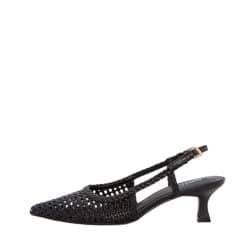 Duffy Lavello Quattro Pumps til dame i sort med stilethæl på 5 cm samt fletoverdel og slingback