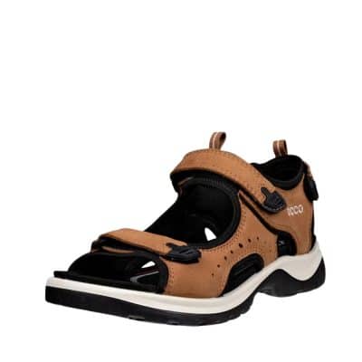 Ecco Offroad sandal til dame i camel med skindoverdel og 3 justerbare velcroremme