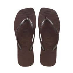 Havaianas Simsquare klipklapper til dame i brun med gummi-sål og tå-rem samt firkantet snude