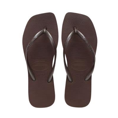 Havaianas Simsquare klipklapper til dame i brun med gummi-sål og tå-rem samt firkantet snude