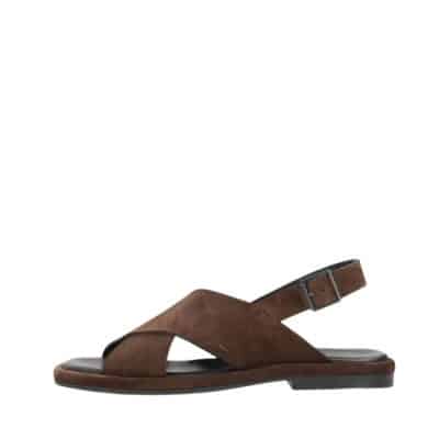 Phenumb Copenhagen Onry Strap sandal til dame i mørkebrun med ruskindsoverdel samt justerbar spænde og skindsål