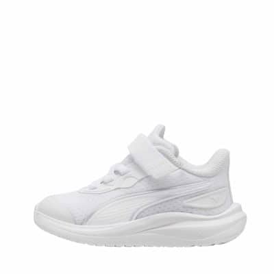 Puma Skyrocket 2 AC sneakers til små børn i hvid med velcrorem og elastik samt udtagelig SoftFoam+ indersål