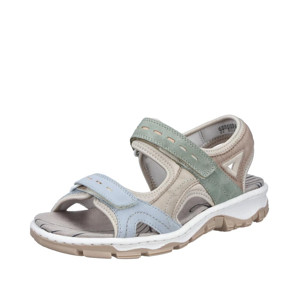 Rieker sandal til dame i flot farvekombination med hæl rem og antistress