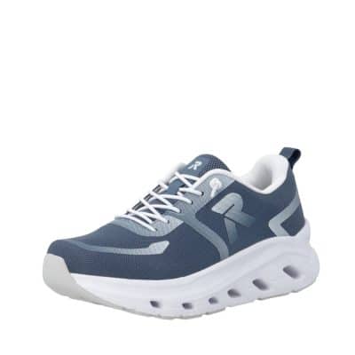 Rieker sneakers til dame i blå med ekstra bredde G og udtagelig sål samt elastik foran