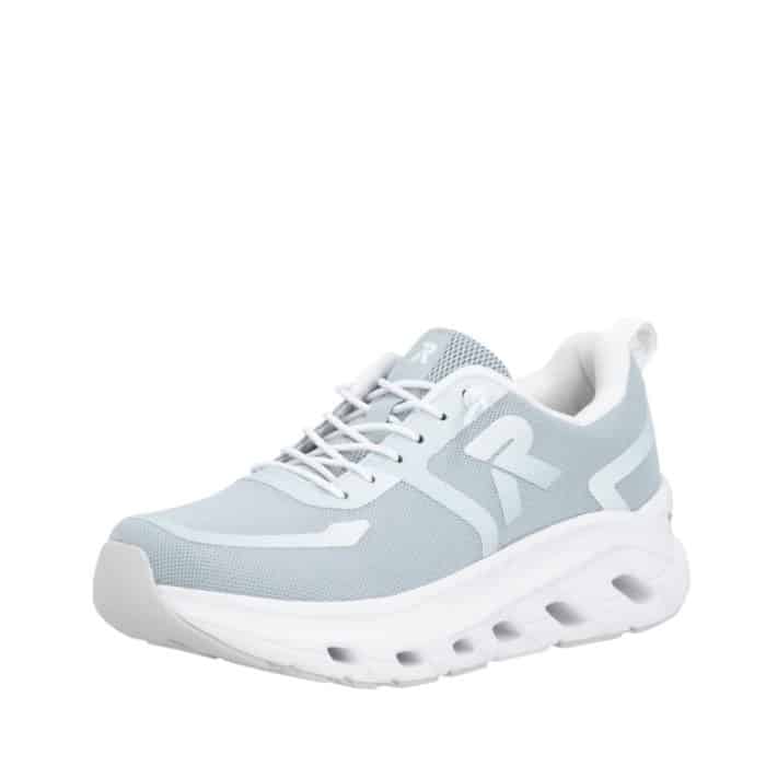 Rieker sneakers til dame i lyseblå med bredde G og udtagelig sål samt elastik
