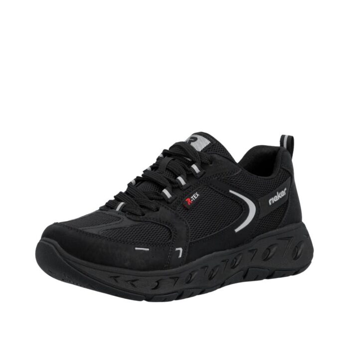 Rieker sneakers til dame i sort med snørebånd og ekstra bredde G