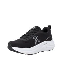 Rieker sneakers til dame i sort med udtagelig Rieker-soft indersål og Foamtech gummisål samt snørebånd