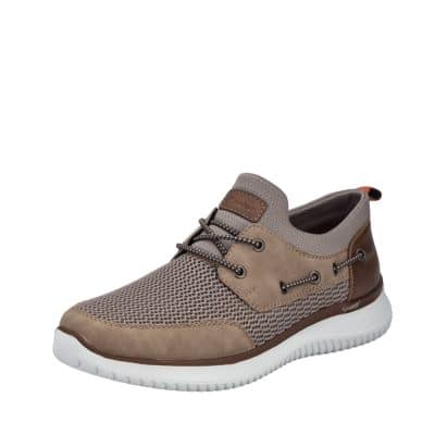 Rieker sneakers til herre i beige med Lightsole+ ydersål og elastik