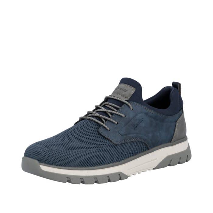 Rieker sneakers til herre i blå med ekstra bredde H og udtagelig sål samt Rieker-Soft indersål