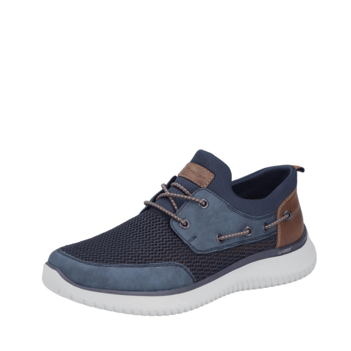 Rieker sneakers til herre i blå med Lightsole+ ydersål og ekstra bredde G