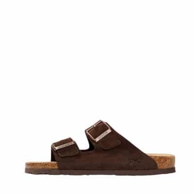 Rohde Sunnys N°32 sandal i brun til herre med ruskindsoverdel samt to gyldne justerbare spænder