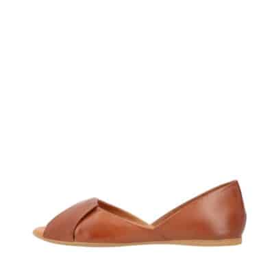 Shoedesign Copenhagen Viva ballerinasko til dame i brun med skindoverdel samt flot detalje og skindsål