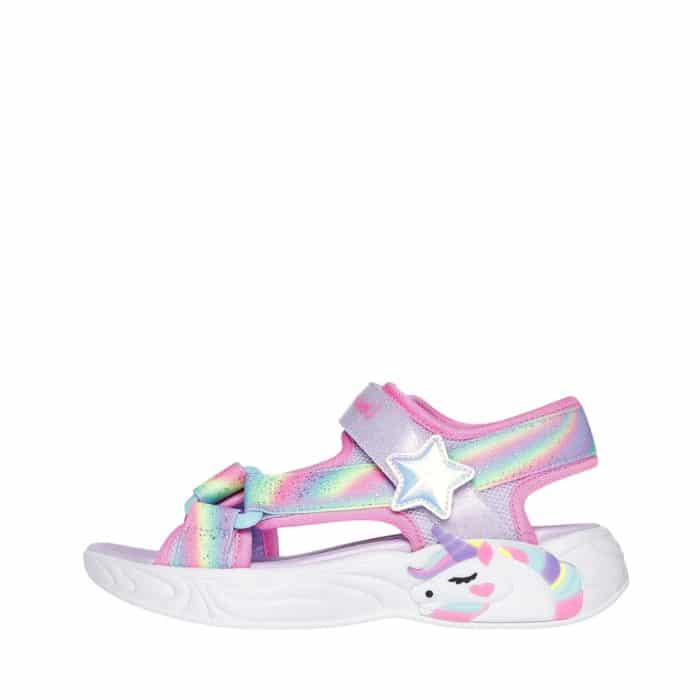 Skechers S Lights Unicorn Dreams sandal til børn med lys og velcrorem