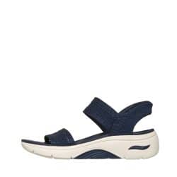 Skechers Slip-in Arch Fit 2.0 Kennedy sandal til dame i blå med fast hælkappe og Arch-fit svangstøtte samt en polstret hælpude