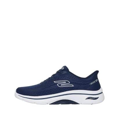 Skechers Slip-in Go Walk Arch Fit 2.0 sneakers til herre i blå med fast hælkappe og Arch-fit indersål samt svangstøtte